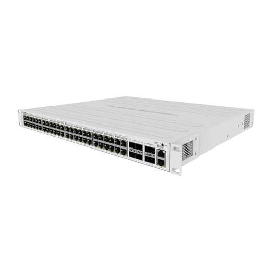 MikroTik CRS354-48P-4S+2Q+RM Switch has 48 x 1G RJ45 Ports and 4 x 10G SFP+ Ports. 2 x 40G QSFP+ Ports for Extremely Fast Fiber Connections or Linking with Other 40 Gbps Devices