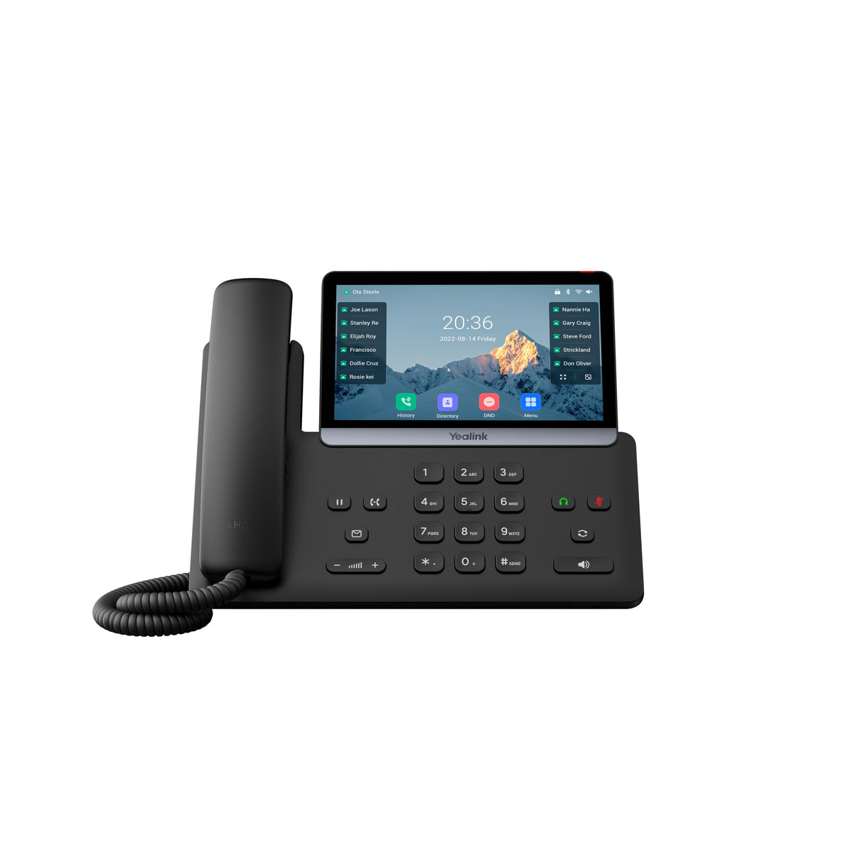 Yealink SIP-T87W – 1301227 - Wi-Fi IP Phone - 16 SIP Accounts - 7-inch Color Multi-Point Touch Screen - Dual-Port Gigabit Ethernet, PoE, Power Adapter Not Included