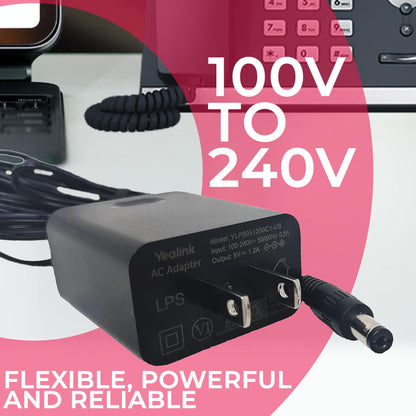 Yealink Power Adapter 5V 1.2A for T43U, T53, T53W, T34W Desk Phones