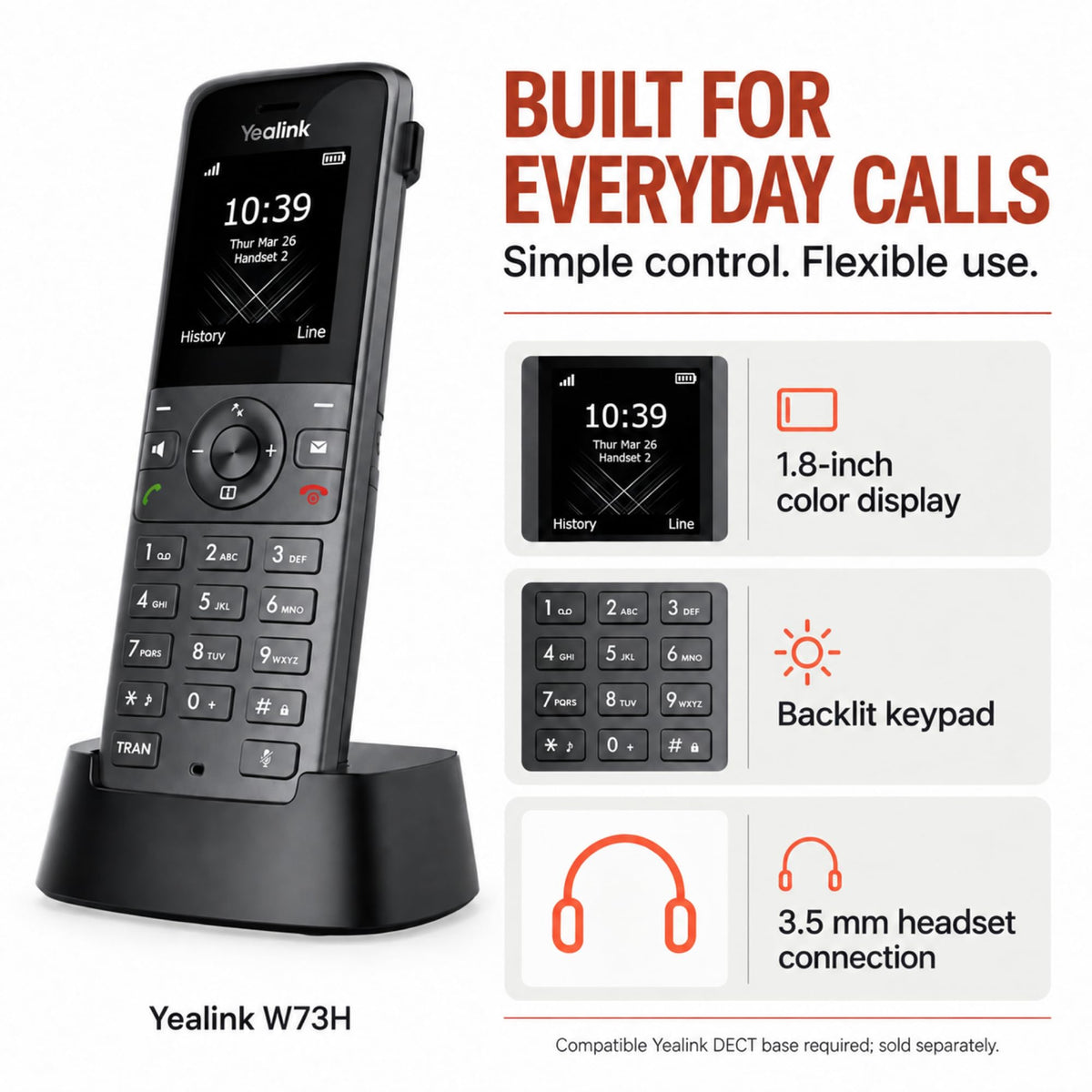 YealinkW73H DECT Handset