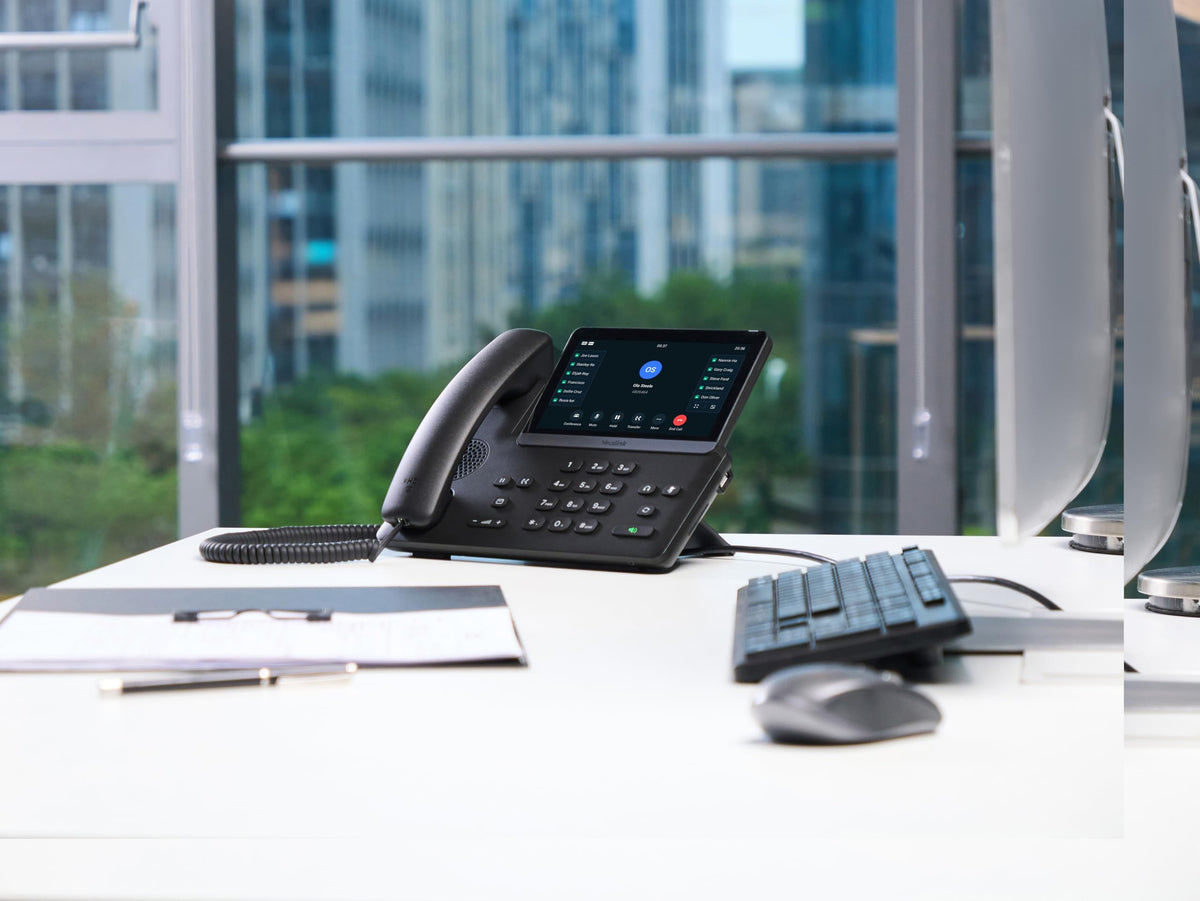 Yealink SIP-T87W – 1301227 - Wi-Fi IP Phone - 16 SIP Accounts - 7-inch Color Multi-Point Touch Screen - Dual-Port Gigabit Ethernet, PoE, Power Adapter Not Included