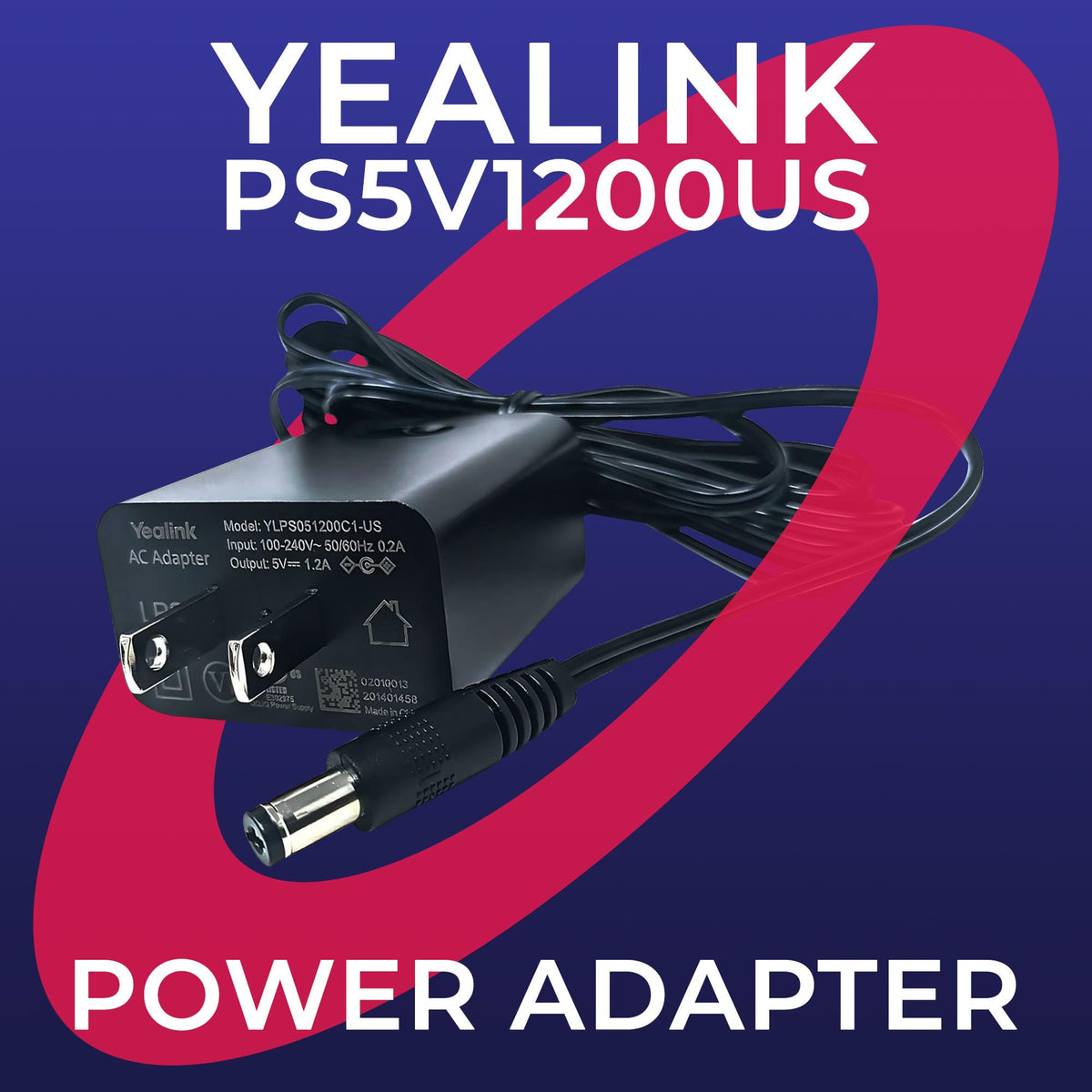 Yealink Power Adapter 5V 1.2A for T43U, T53, T53W, T34W Desk Phones