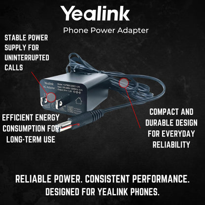 Yealink Power Adapter 5V 1.2A for T43U, T53, T53W, T34W Desk Phones