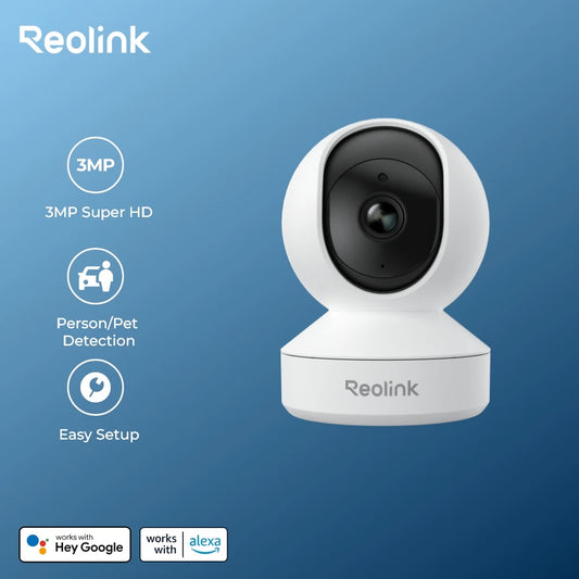 Reolink Indoor IP camera WiFi 3MP Super HD Pan&Tilt 2-Way Audio Motion Detection Smart Home Cam for Baby Nanny E1 Series