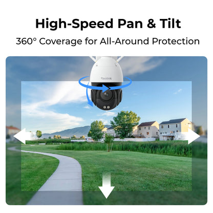 REOLINK 4K Wi-Fi 6 PTZ Security Camera 5X Optical Zoom Pan & Tilt Auto Tracking Smart Detection 8MP Onvif Dome Outdoor IP Camera