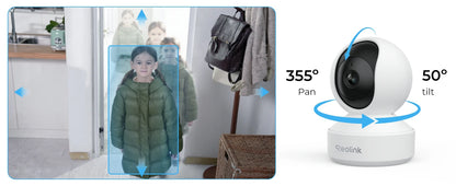 Reolink 5MP Baby Monitor Pan/Tilt WiFi Camera 2.4G/5G 5MP HD WiFi Video wireless Camera Indoor Home Security IP Camera E Series
