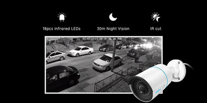 Reolink Smart IP Camera 5MP PoE Outdoor Infrared Night Vision Bullet Camera Featured with Person/Vehicle Detection RLC-510A