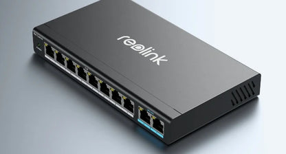 Reolink PoE Switch with 8 PoE Ports 2 Gigabit Uplink Ports 120W Ethernet Switch PoE Injector Power Supply for PoE IP Cameras