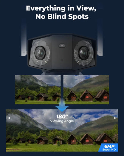 Reolink 4G Solar Outdoor Security Camera Battery Wireless 6MP Ultra HD 180° Panorama Dual Lens CCTV IP66 Waterproof Duo 2 LTE