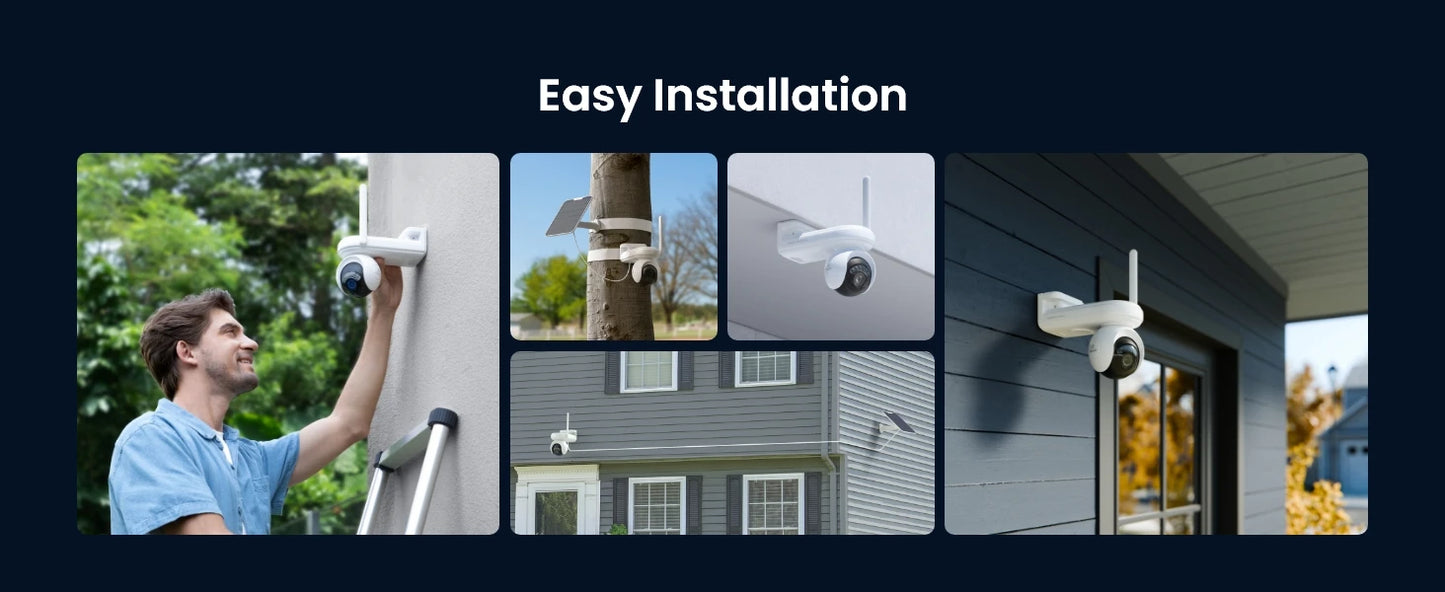 Reolink 4K Battery WiFi Security Camera 360° PT Auto Tracking Color Night Vision Wireless IP Camera Home Hub Security System