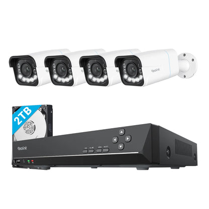 Reolink 8CH 4K Security Camera System 8MP IP Cameras Kit with Zoom 16-Channel 24/7 Reliable Video Recording 8-Channel PoE NVR