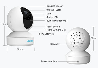 Reolink E1 Pro 4MP HD Pan/Tilt IP Camera Baby Monitor 2.4G/5GHz WiFi Camera human detect Indoor Home Security Video Surveillance