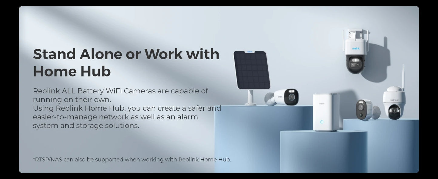 Reolink 4K Battery WiFi Security Camera 360° PT Auto Tracking Color Night Vision Wireless IP Camera Home Hub Security System