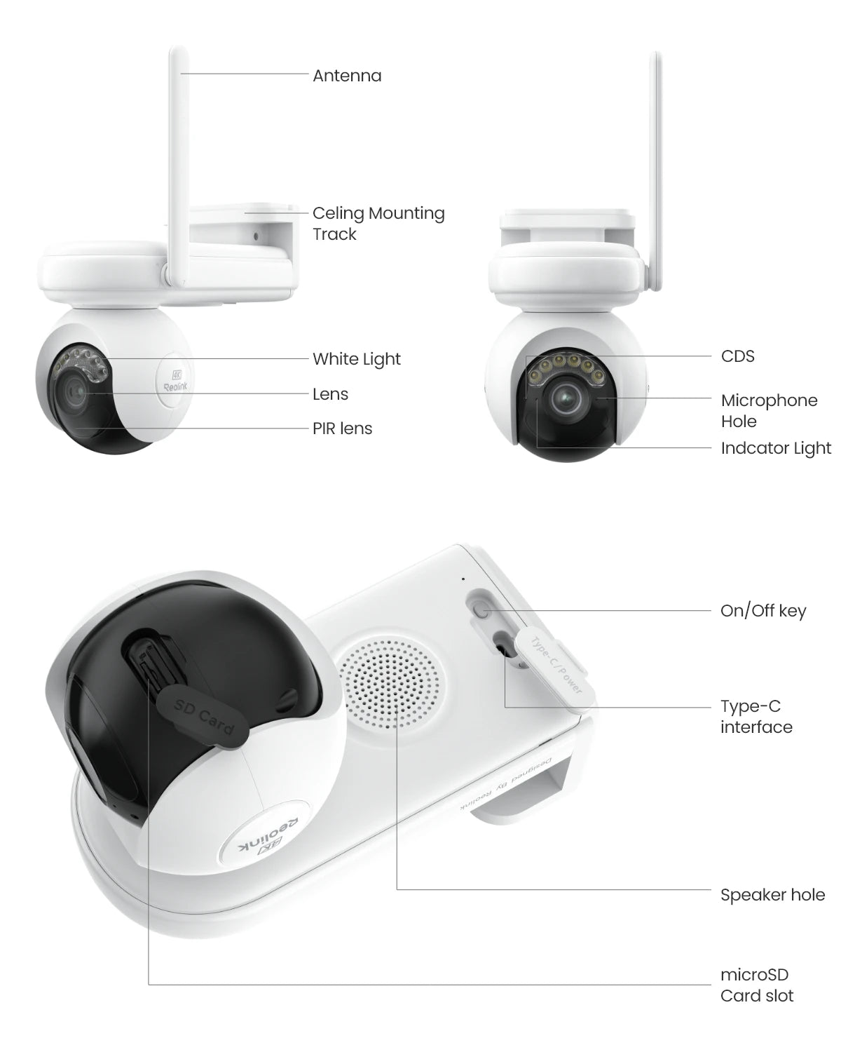 Reolink 4K Battery WiFi Security Camera 360° PT Auto Tracking Color Night Vision Wireless IP Camera Home Hub Security System