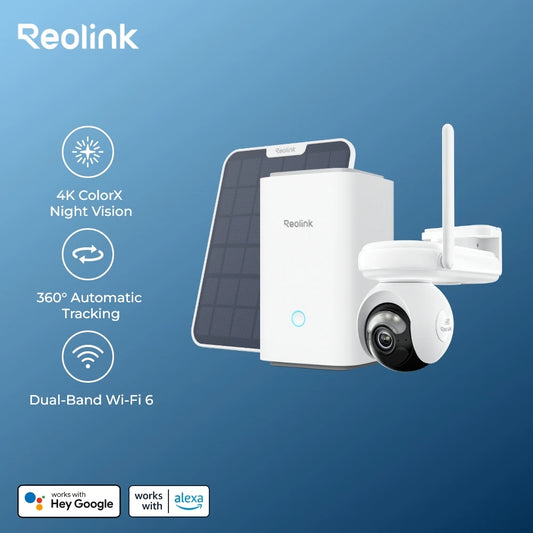 Reolink 4K Battery WiFi Security Camera 360° PT Auto Tracking Color Night Vision Wireless IP Camera Home Hub Security System