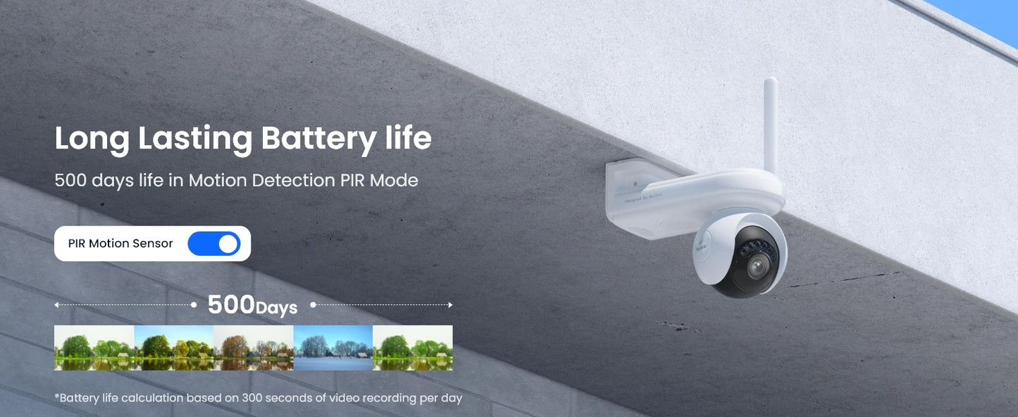 Reolink 4K Battery WiFi Security Camera 360° PT Auto Tracking Color Night Vision Wireless IP Camera Home Hub Security System