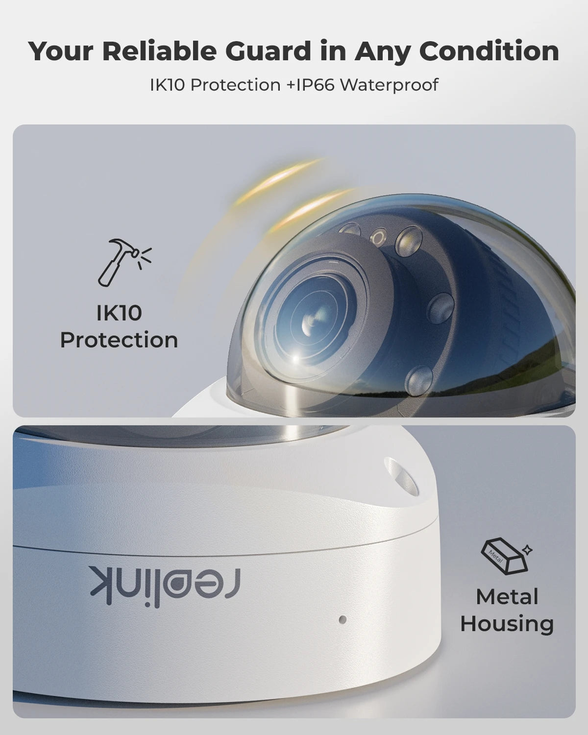 Reolink 4K Dual-Band Wi-Fi 6 Security Camera IK10 Vandal-Proof 5X Optical Zoom Outdoor 8MP Dome WiFi IP Camera with Spotlight