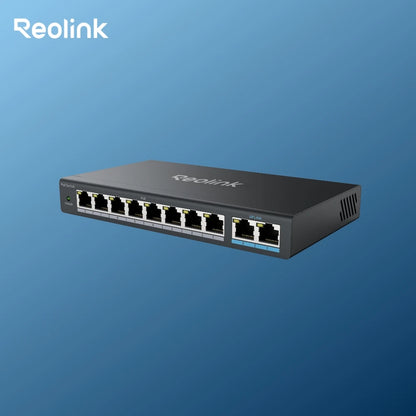 Reolink PoE Switch with 8 PoE Ports 2 Gigabit Uplink Ports 120W Ethernet Switch PoE Injector Power Supply for PoE IP Cameras