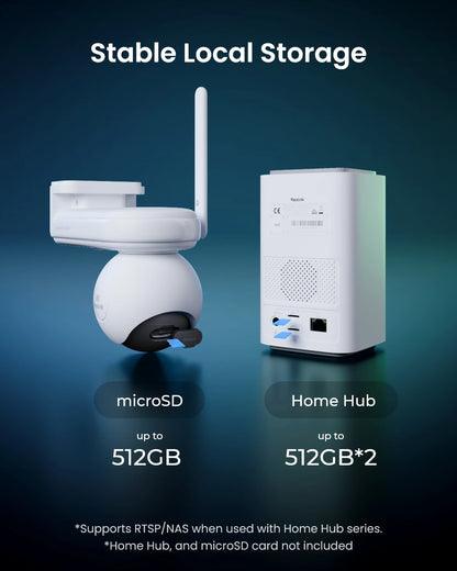 Reolink 4K Battery WiFi Security Camera 360° PT Auto Tracking Color Night Vision Wireless IP Camera Home Hub Security System