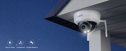 Reolink 4K Dual-Band Wi-Fi 6 Security Camera IK10 Vandal-Proof 5X Optical Zoom Outdoor 8MP Dome WiFi IP Camera with Spotlight