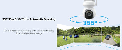 Reolink 4K Battery WiFi Security Camera 360° PT Auto Tracking Color Night Vision Wireless IP Camera Home Hub Security System