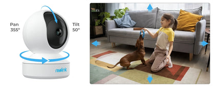 Reolink Indoor IP camera WiFi 3MP Super HD Pan&Tilt 2-Way Audio Motion Detection Smart Home Cam for Baby Nanny E1 Series