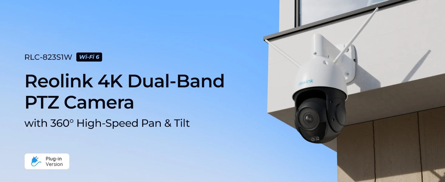 REOLINK 4K Wi-Fi 6 PTZ Security Camera 5X Optical Zoom Pan & Tilt Auto Tracking Smart Detection 8MP Onvif Dome Outdoor IP Camera