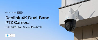 REOLINK 4K Wi-Fi 6 PTZ Security Camera 5X Optical Zoom Pan & Tilt Auto Tracking Smart Detection 8MP Onvif Dome Outdoor IP Camera