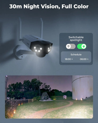 Reolink 4G Solar Outdoor Security Camera Battery Wireless 6MP Ultra HD 180° Panorama Dual Lens CCTV IP66 Waterproof Duo 2 LTE