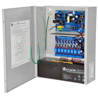 Access Power Controller w/ Power Supply/Charger, 8 Fused Class 2 Relay Outputs, 12/24VDC @ 4A, FAI, 115VAC, BC400 Enclosure