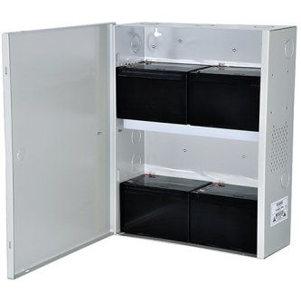 Enclosure, 15.5"H x 12.25"W x 4.5"D, Grey, 19 Gauge, Indoor, includes battery shelf