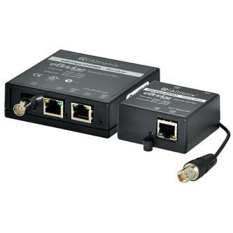 EoC Single Port Adapter Kit, 100Mbps, Passes PoE/PoE+, Includes Receiver  & Small Transceiver