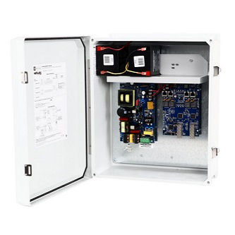 Dual 1G Fiber Optic SFP, 4-ports 10/100/1000 802.3bt 4PPoE (90W max each, 240W total); Hardened 240W Power Supply/Optimized SLA or LiFePO4 Battery Charger & Switch Boards mounted in larger NEMA4/4X, IP66 rated Outdoor enclosure; LINQ