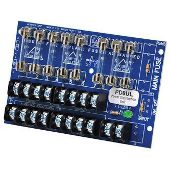 Power Distribution Module, 8 Fused Outputs up to 28VAC/VDC, Board