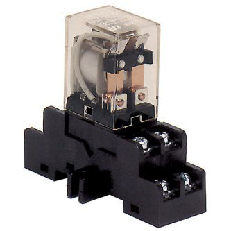 Relay and Base Module, 24VDC, DPDT Contacts @ 10A - 220VAC/28VDC, DIN Rail Mountable