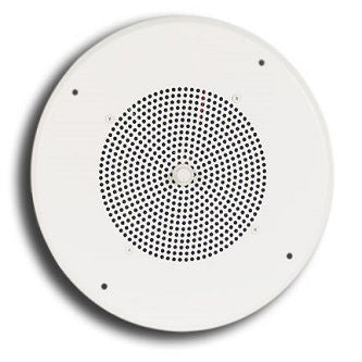 Ceiling Speaker Assembly with S86 8" Cone and recessed volume control in     bright white