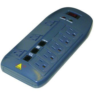 Surge Suppressor 8 Outlet Strip, 6 Foot Cord with In and Out