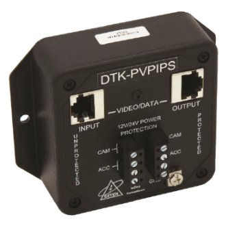 DTK-PVPIPS - Gigabit Ethernet Power and Data Surge Protector - PoE Plus and HiPoE Ready, Shielded RJ45 In/Out