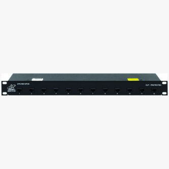 12 Channel Rack Mount Power Over Ethernet Surge Protector, In and Out Connection