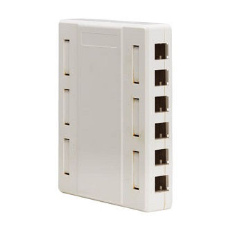 Surface-Mount Box for Keystone Jacks - 12 Ports, White