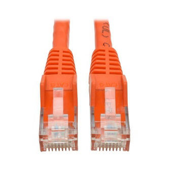 Cat6 Gigabit Snagless Molded (UTP) Ethernet Cable (RJ45 M/M), PoE, Orange, 1 ft. (0.31 m)
