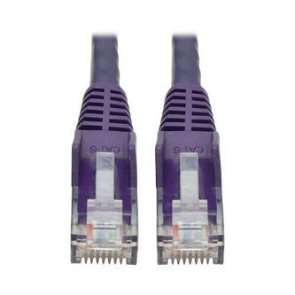 Cat6 Gigabit Snagless Molded (UTP) Ethernet Cable (RJ45 M/M), PoE, Purple, 1 ft. (0.31 m)