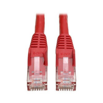 Cat6 Gigabit Snagless Molded (UTP) Ethernet Cable (RJ45 M/M), PoE, Red, 1 ft. (0.31 m)