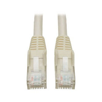 Cat6 Gigabit Snagless Molded (UTP) Ethernet Cable (RJ45 M/M), PoE, White, 1 ft. (0.31 m)