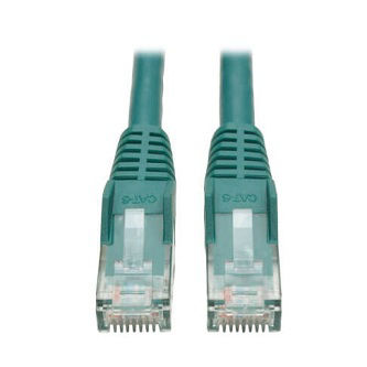 Cat6 Gigabit Snagless Molded (UTP) Ethernet Cable (RJ45 M/M), PoE, Green, 2 ft. (0.61 m)