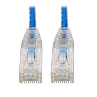 Cat6 Gigabit Snagless Slim UTP Ethernet Cable (RJ45 M/M), PoE, Blue, 6-in. (15.24 cm)