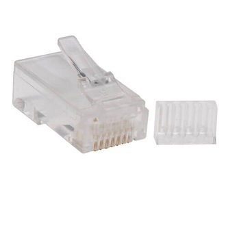 Cat6 RJ45 Modular Connector Plug with Load Bar, Solid/Stranded Conductor  Round Cat6 Wire, 100-pack