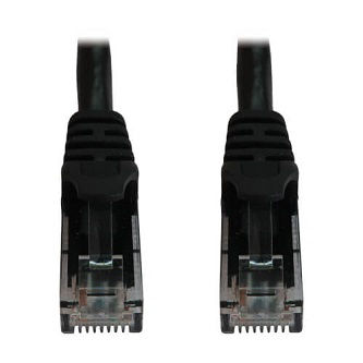 Cat6a 10G Snagless Molded UTP Ethernet Cable (RJ45 M/M), PoE, Black, 1 ft. (0.3 m)