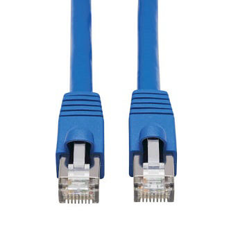 Cat6a 10G Snagless F/UTP Ethernet Cable (RJ45 M/M), PoE, CMR-LP, Blue, 30 ft. (9.14 m)