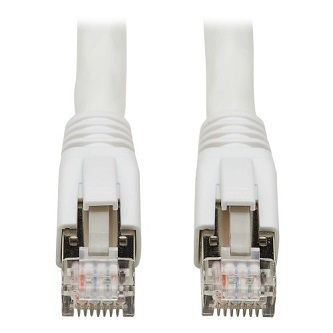 Cat8 25G/40G Certified Snagless Shielded S/FTP Ethernet Cable (RJ45 M/M), PoE, White, 15 ft. (4.57 m)